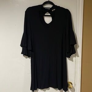 Rolla Coster Women's Ruffle Short Sleeve Knee Length Dress M